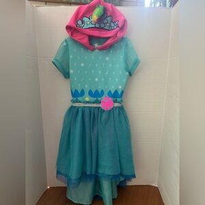 Dreamworks Trolls Teal & Pink Kids Girl’s Small 6/6X Costume Dress. Poppy. Fun!